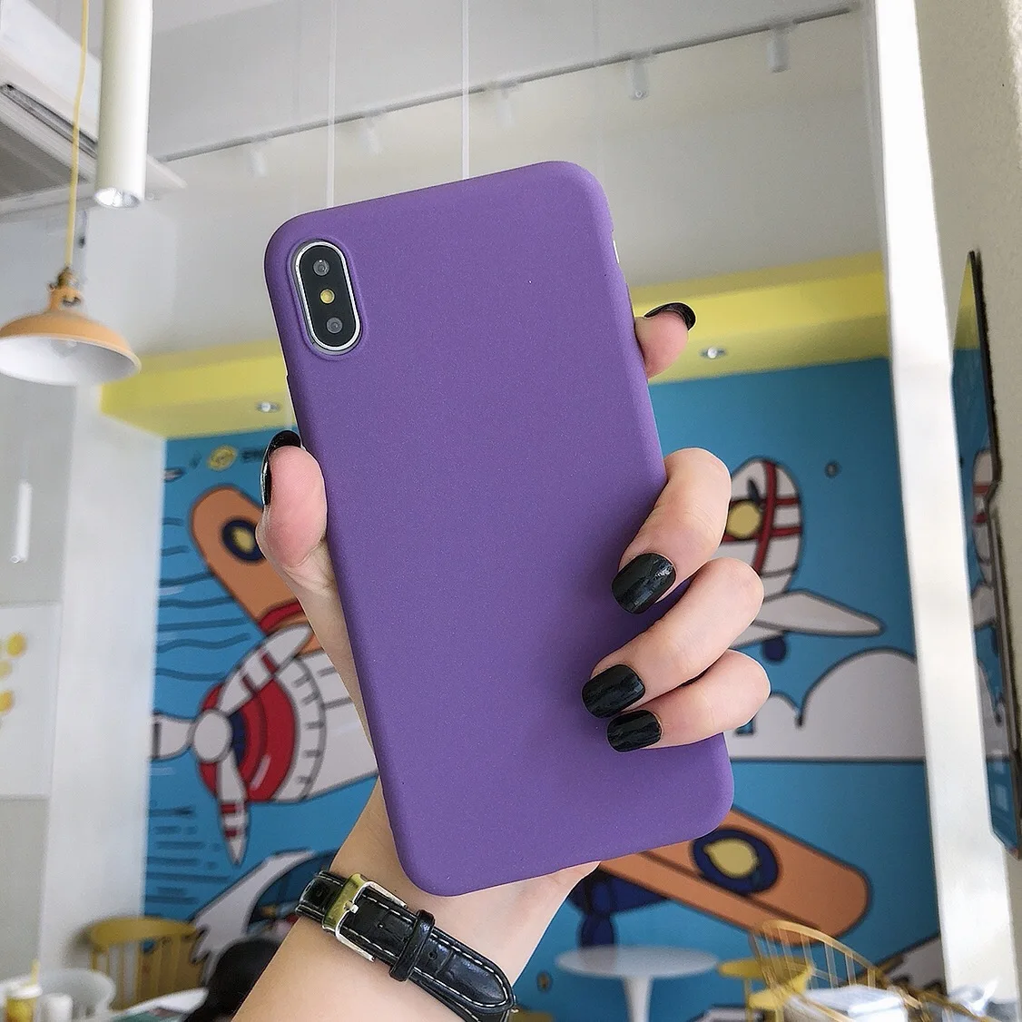 Песчаник матовый Силиконовый чехол для Samsung Galaxy S8 S9 S10 Plus Note 10 8 9 S10E A10 A20 A30 A40 A50 A70 A80 матовый чехол Funda - Цвет: Purple