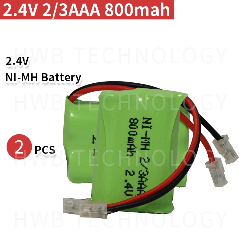 2PCS/lot New Ni-MH 2/3AAA 2.4V 500mAh 2/3 AAA Rechargeable Battery Pack With Plugs For Cordless Phone Free Shipping | Электроника