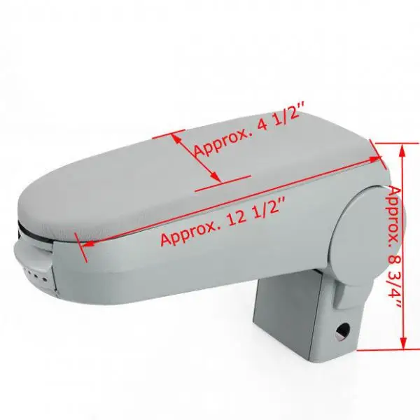 Gray Leatherette Center Console Armrest Box For 1998-2007 VW Volkswagen Golf 4 Bora MK4