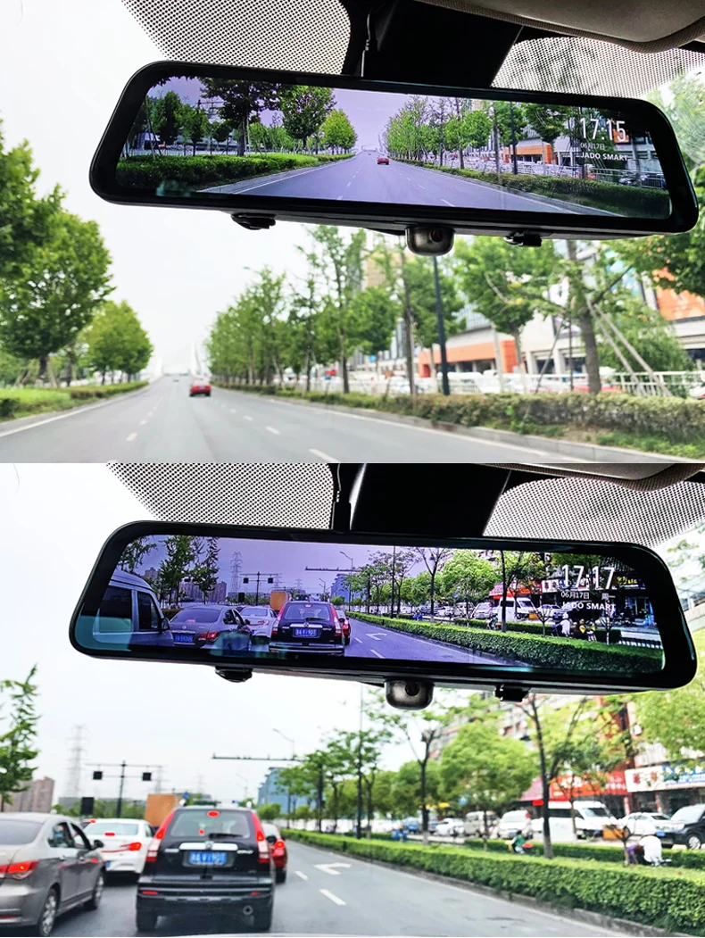 JADO G840 12-дюймовый Потоковое вещание видеорегистратор в зеркале заднего вида камера видеорегистратор FHD с двумя 1080P линза дальнего света видео Регистраторы Dash Cam