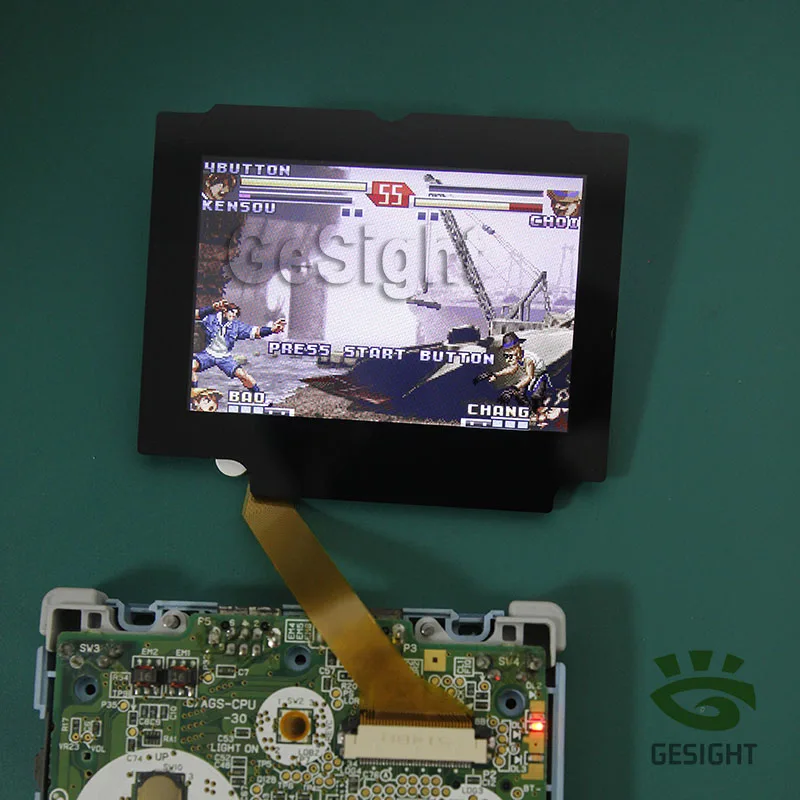 GBA aprimorado, 2.9 Display LCD, substituição perfeita sem corte de casca