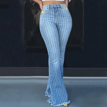 

2020 High Waist Flare Jeans Black Bell Bottom Ripped Female Jeans Women Denim Skinny Jeans Mom Wide Leg Plus Size Pants