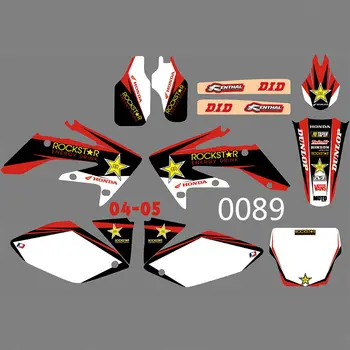 

New Full Graphics Decals Stickers Custom Number Name Glossy Bright Stickers Waterproof for HONDA CRF250 CRF250R 2004 2005