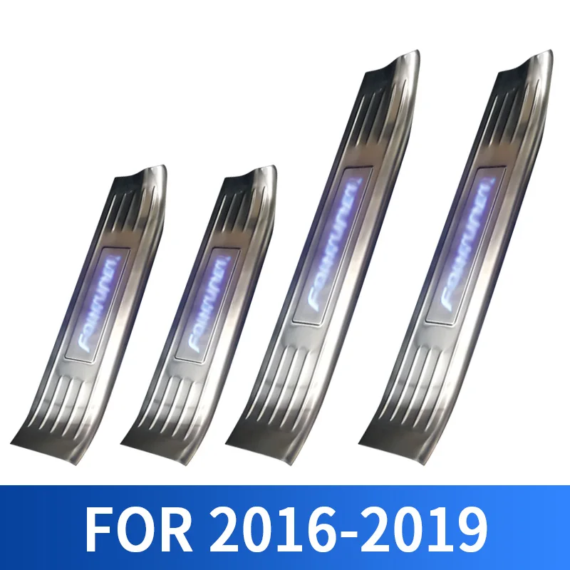 Защитная Накладка на порог из нержавеющей стали для дверного порога порог Добро пожаловать поток/фиксированный свет для fortuner