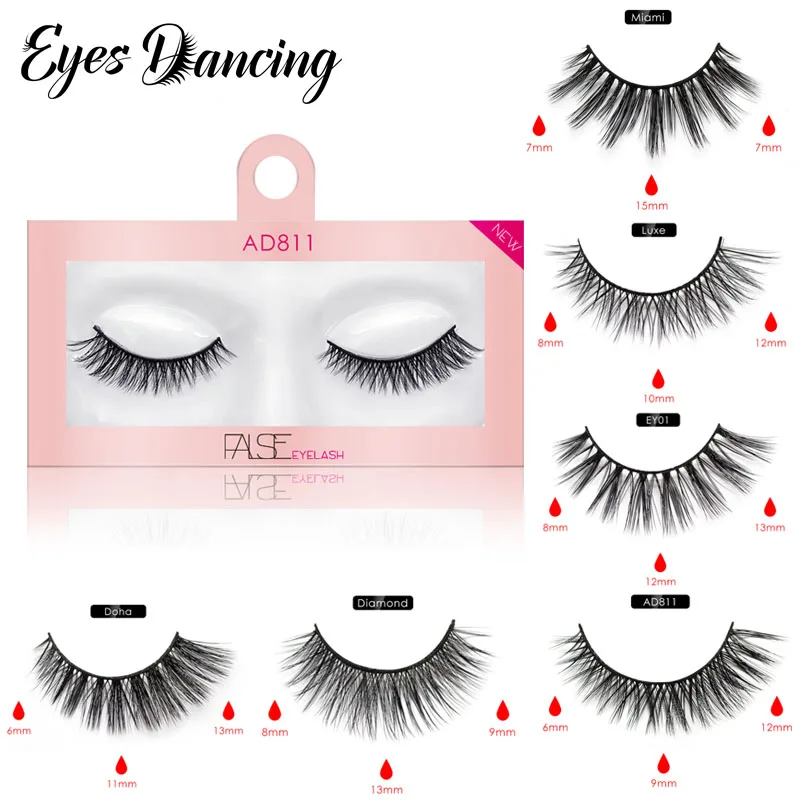 

Eyes Dancing 3D Faux Mink Hair Eyelashes Natural Long Full False Eyelash Volume Lightweigt Makeup Lashes Extension Tool 8 Style