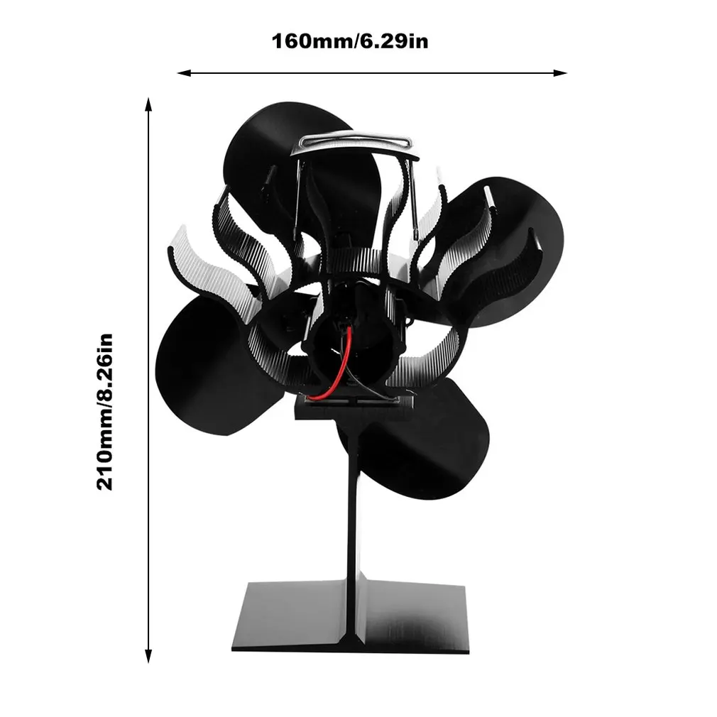 Fireplace Heat-powered Four-page Fan Wood Fireplace Faster Speed Greater Wind Volume Greater Comfort Fan
