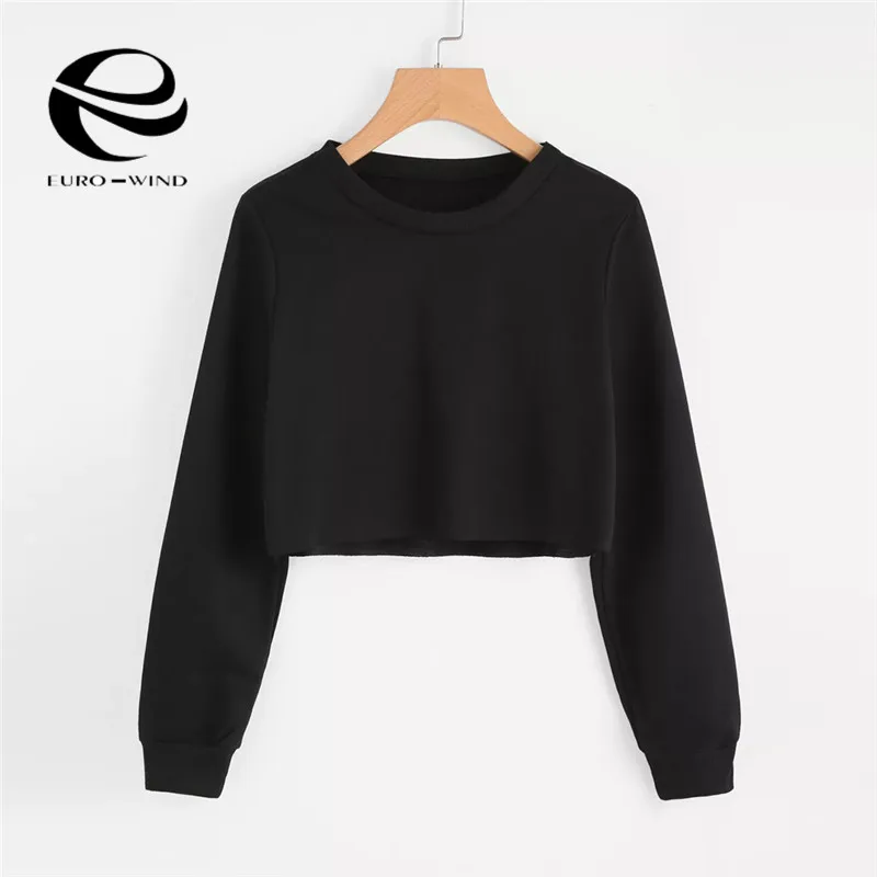 Модная женская толстовка 2019 горячая Распродажа толстовки сплошное короткое худи