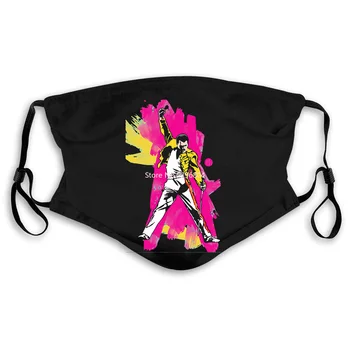

Freddie Mercury Famous British Singer Colorful Artwork Men's Black Men Great Quality Funny Man Mask women kid's PM2.5
