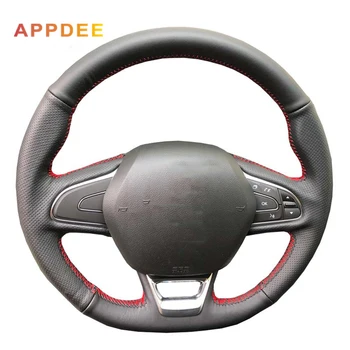 

Handsewing Black Artificial Leather Steering Wheel Covers for Renault Kadjar Koleos Megane Talisman Scenic 2016 2017