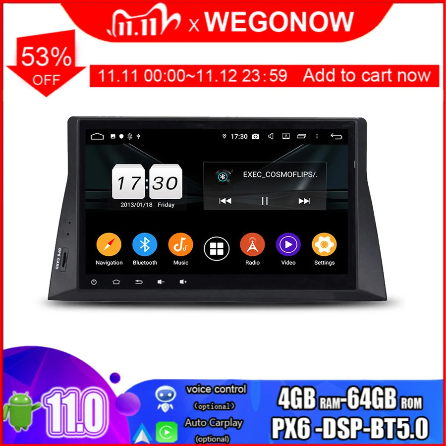PX6 HD Android 10 0 4 Гб ОЗУ 64 ПЗУ 8-ядерный автомобильный DVD-плеер GPS RDS радио Wi-Fi Bluetooth 2008 для