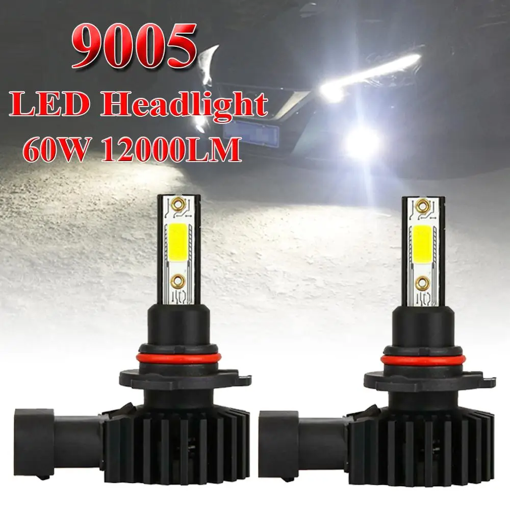 

2PCS LED Headlight Kit 9005 9145 LED Headlight Kit 60W 12000LM High Low Fog Bulb HB3 H10 6000K White Headlight Bulb