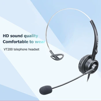 

VT200 USB Wired Headphone Noise Cancelling Microphone Headset Call Centre Office Headphones Over-Ear Earphone For PC /Laptop
