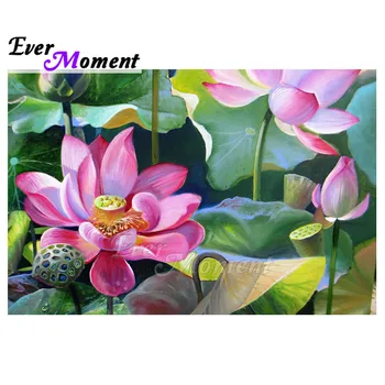 

Ever Moment Full Diamond Painting Mosaic Picture Beautiful Flower Lotus DIY Gift Craft Home Decor Full Square Shiny Stones 5L606