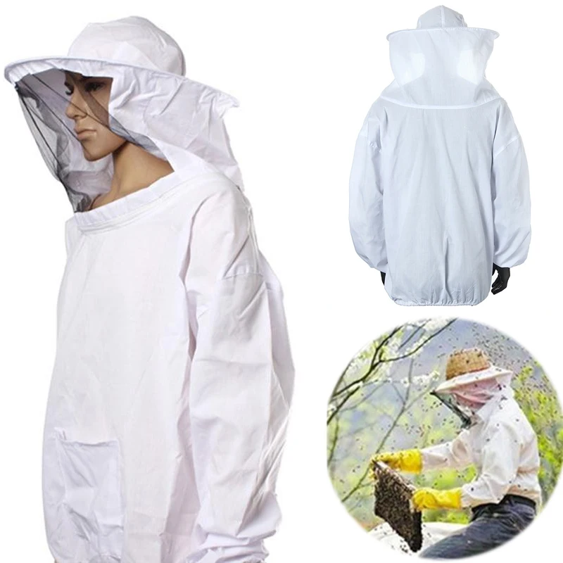 Безопасный белый костюм пчеловода защита от укусов унисекс защита свободной одежды гибкий