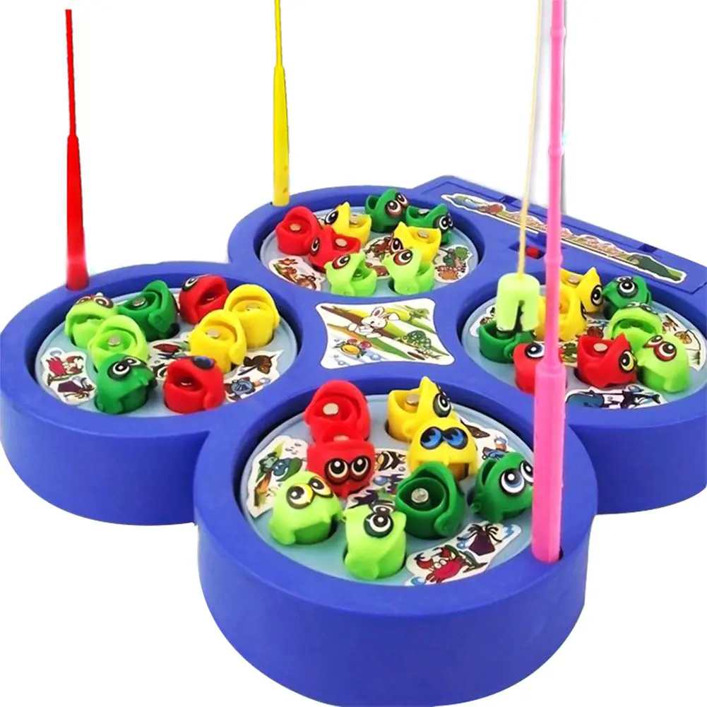 High Quality Children's Kids Fishing Board Toy Game Fish Electric Magnetic Educational Rotating - Цвет: C