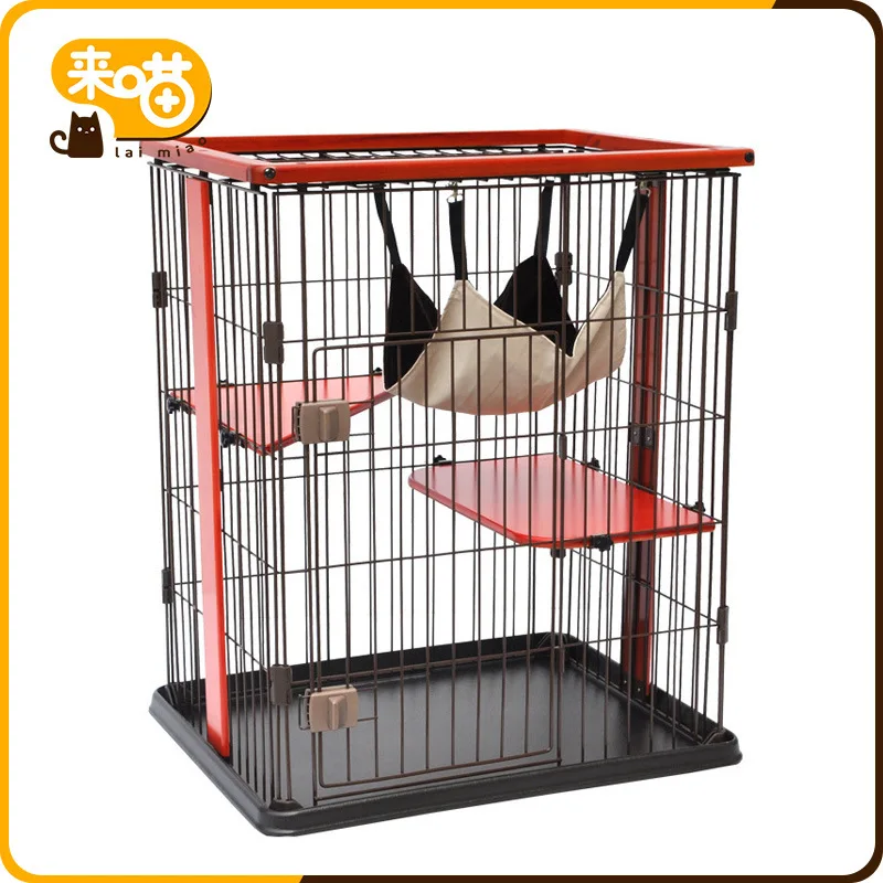 

Cat Cage Three Layer Luxury Solid Wood of Cat Cage Villa Pet Large Size Foldable Cat Cage Double Layer Four Layer