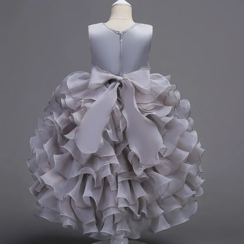 kids dresses for girls Flower embroidery tutu Kids Clothing Elegent Girls Dresses for Children Princess Party Custumes