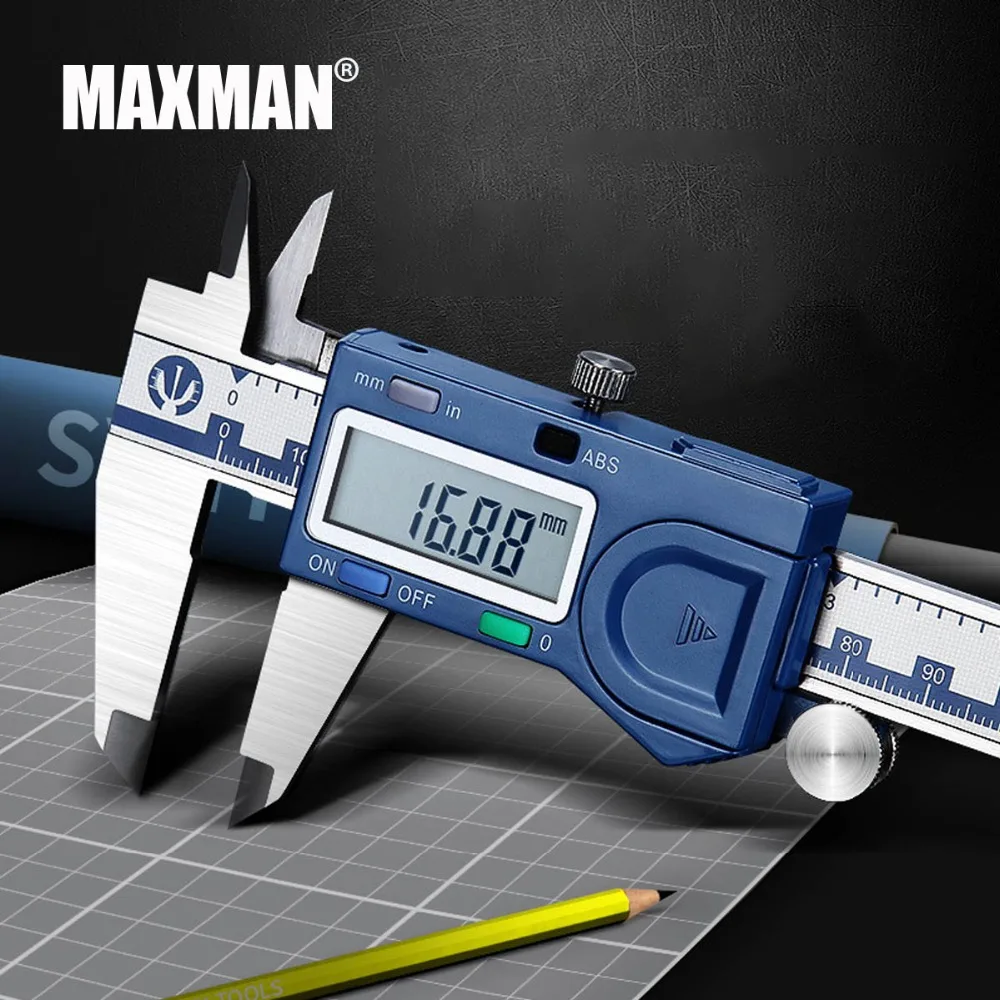 MAXMAN цифровой суппорт промышленные линейка-уровень 0,01 мм высокая точность измерения штангенциркуль 0-150/200/300 мм электронной линейкой