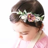 Diadema Floral con perlas y flores para bebé, bandana de nailon para recién nacido, accesorios para el cabello de princesa ► Foto 3/6