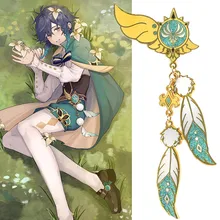 Broche de Badge de jeu Genshin Impact Barbatos Venti, broche en métal, Cosplay, accessoires de Costume de dessin animé 