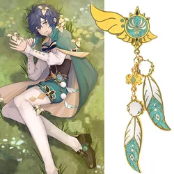 Broche de Badge de jeu Genshin Impact Barbatos Venti, broche en métal, Cosplay, accessoires de Costume de dessin animé 