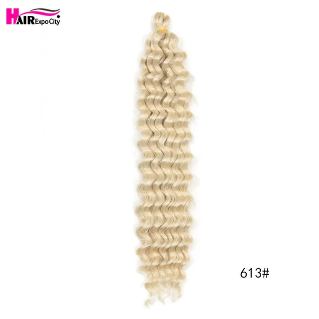 22-28 Inch Deep Wave Twist Crochet Hair Natural Synthetic Braid Hair Afro Curls Ombre Braiding Hair Extensions Hair Expo City #613