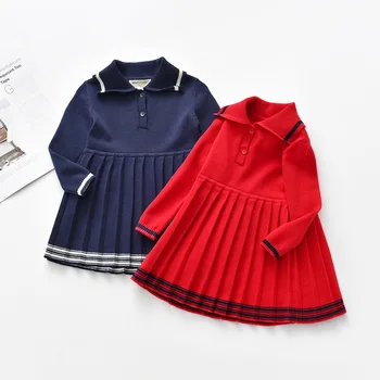 

2020 New Spring 18M-6Years Girls Dress Knitted Children Dresses Children Clothing Girls Sweater Dress Baby Girl Sweater