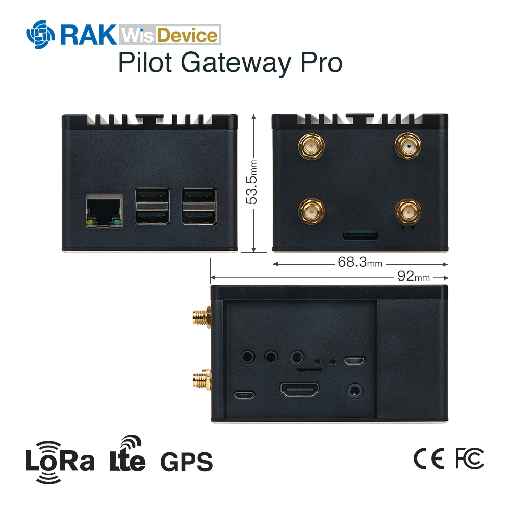 RAK7243 Pilot Gateway Raspberry Pi3 плата преобразователя модуль шлюза LoRaWan SX1301 GPS Lora антенна с