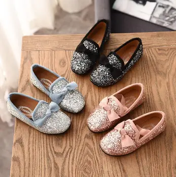 

2020 New Girls Sandals Sweet Princess Single Shoes Fashion Sequins Glitter Girls Casual Shoes Comfortable Soft Dance Kids Sandal