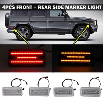 

4Pcs LED Side Marker Light Bumper Turn Signal Lamp for Mercedes-Benz W463 G-Class G500 G550 G55 G63 AMG 2002-2014
