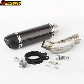 For KTM 890 DUKE R 2020-2023 Motorcycle Exhaust Muffler Mid Link Pipe Escape Moto Muffler with Shield Cover for KTM DUKE R 890