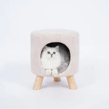 

Cat litter closed four seasons universal cat house stool solid wood small kennel cat house