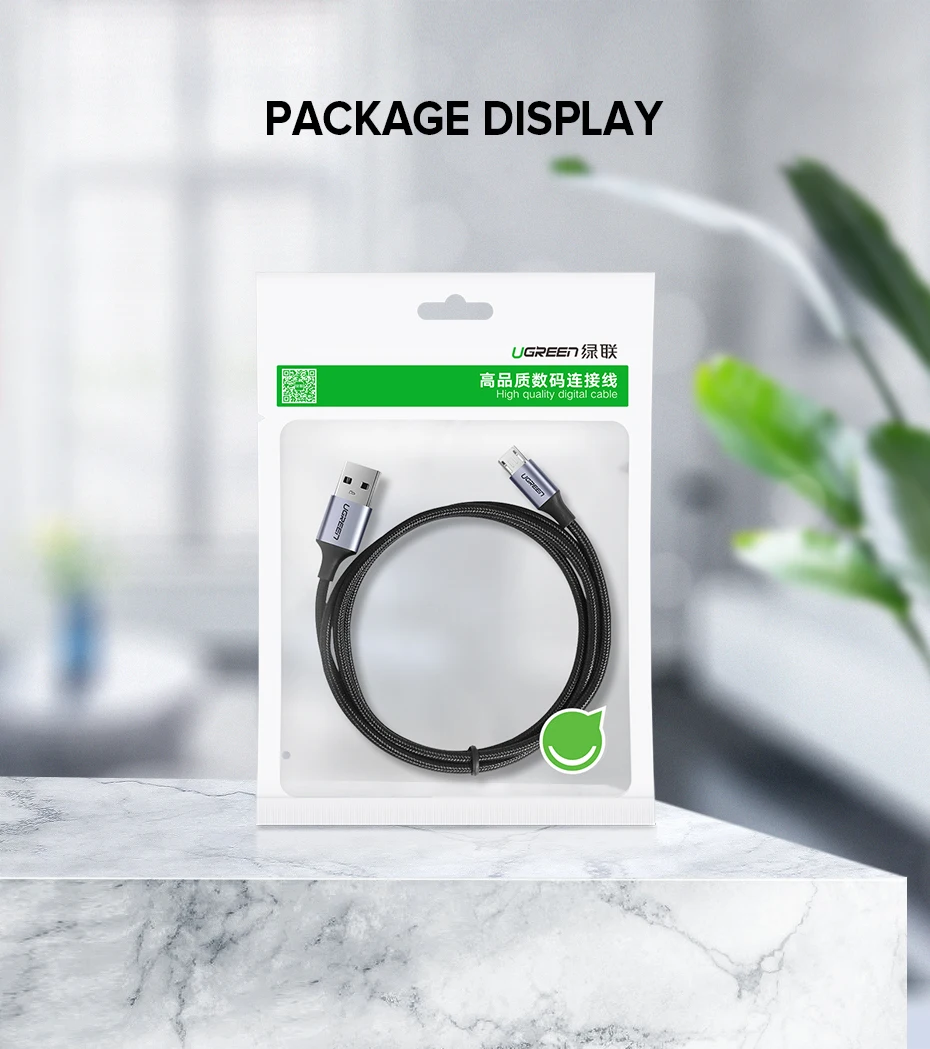 iphone usb cable Ugreen Micro USB Cable 3A Nylon Fast Charging USB Type C Cable for Samsung Xiaomi HTC USB Charger Data Cable Mobile Phone Cable mobile phone cables