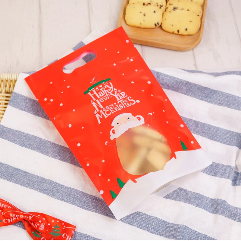 LBSISI Life 50 шт. рождественские конфеты печенья мешок нуга стоячие молнии сумки с окном пластиковая упаковка для чая Конфеты выпечки