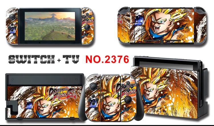 1set New Cute Anime Full Body Sticker for NS Switch Protective Cover Skin Colorful Art for Game Console Joy-Con Controller Decor