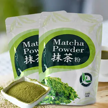 

100g Natural Matcha Organic Matcha Green Tea Powder Portable Scented Powder For Baking Cake Bread Kitchenpaper Bags Tea Bag