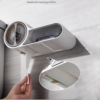 

Toilet Paper Holder Bathroom Toilet Punch-free Hand Tray Waterproof Wall Mount Paper Towel Holder Kitchen Paper Tissue Box DHZ02