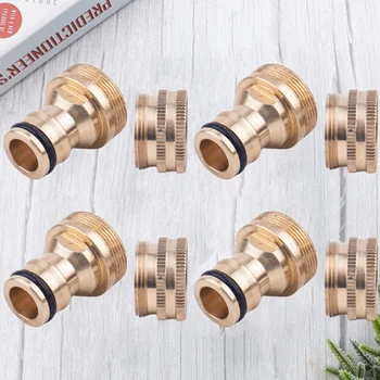 

4 Sets Faucet Tap Connectors Water Tap Adapter Garden Hose Quick Connector Copper Adapter (Basin Connector)