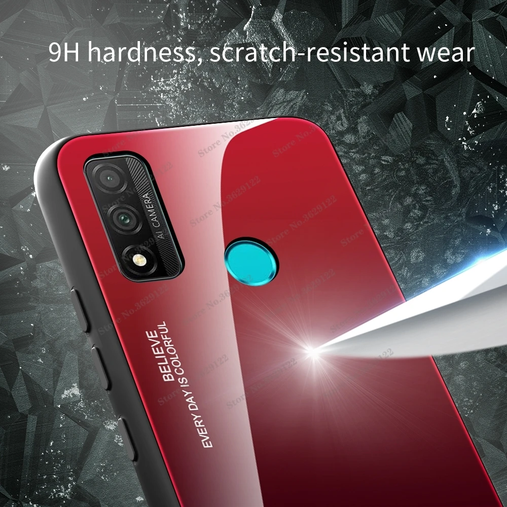 Luxury Tempered Glass Case For Huawei P Smart 2021 P smart 2020 Colorful Back Cover For Huawei P Smart Plus 2019 18 Phone Cases waterproof cell phone case