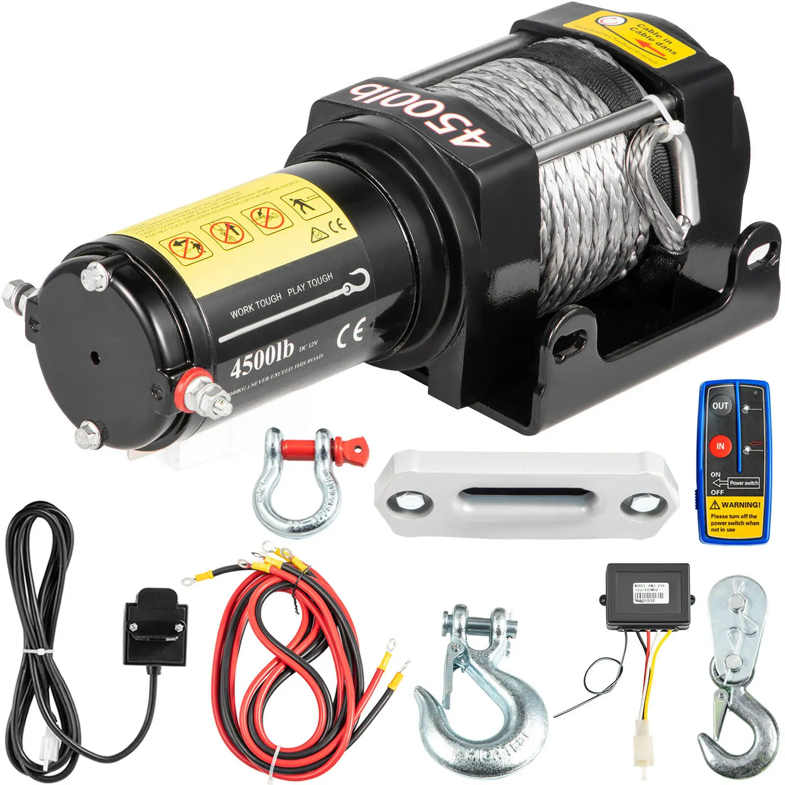 4500LBS Electric Winch 12V Portable ATV 4WD Trailer Boat 4x4 Recovery NEW 