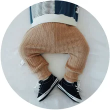 Детские брюки с принтом «Город Мини» г. Весенне-осенние штаны на подгузник для маленьких детей осенние детские штаны в Корейском стиле