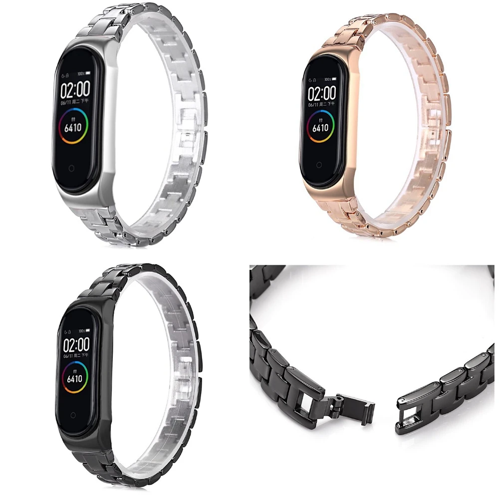 Ремешок для mi Band 3 4, ремешок для часов из нержавеющей стали для Xiaomi mi Band 3 4 Smart BraceletBelt сменные ремешки для часов mi band4