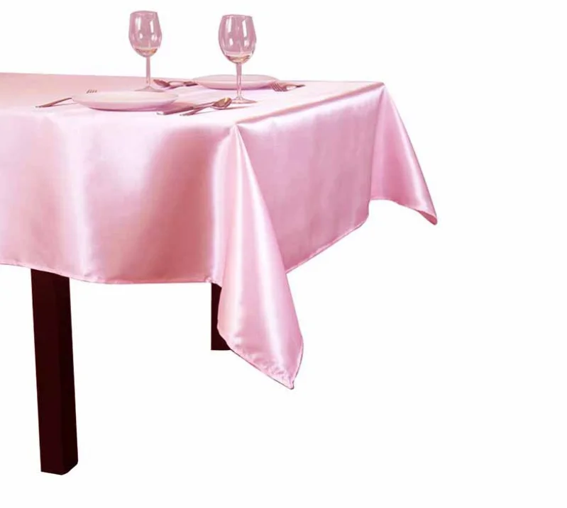 145x320cm White/Black Tablecloths Table Cover Rectangular Satin Tablecloth for Wedding Birthday Party Hotel Banquet Decoration