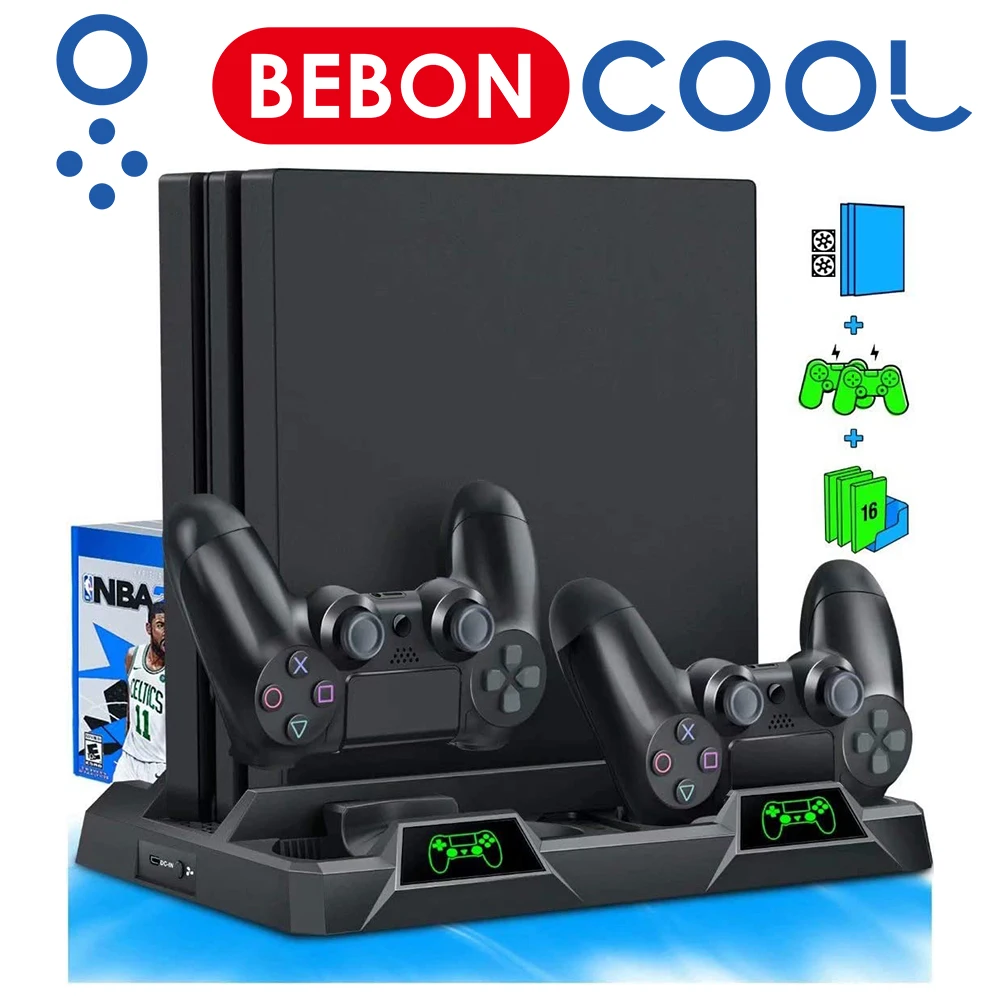 Вертикальный стоячий вентилятор охлаждения для PS4/PS4 Slim/PS4 Pro двойной контроллер