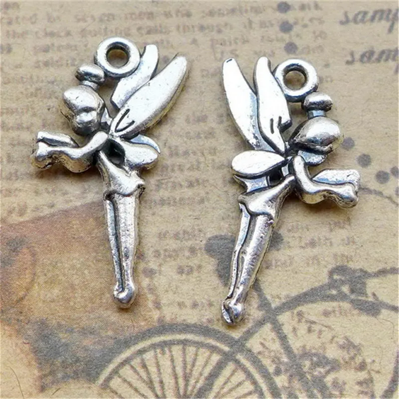 

100Pcs/lot Vintage Angle Wing Charms 14*25MM Tiny Angels Charms DIY Jewelry Accessories