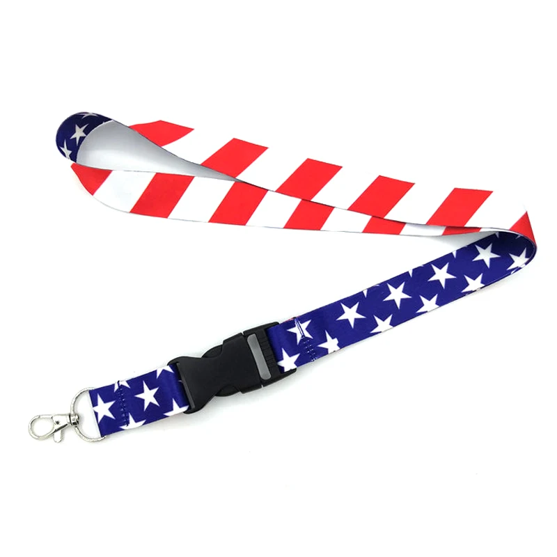 Американский флаг США шейный ремешок для ключей USB флэш-накопители брелки ID карты имя тег DIY брелок веревка