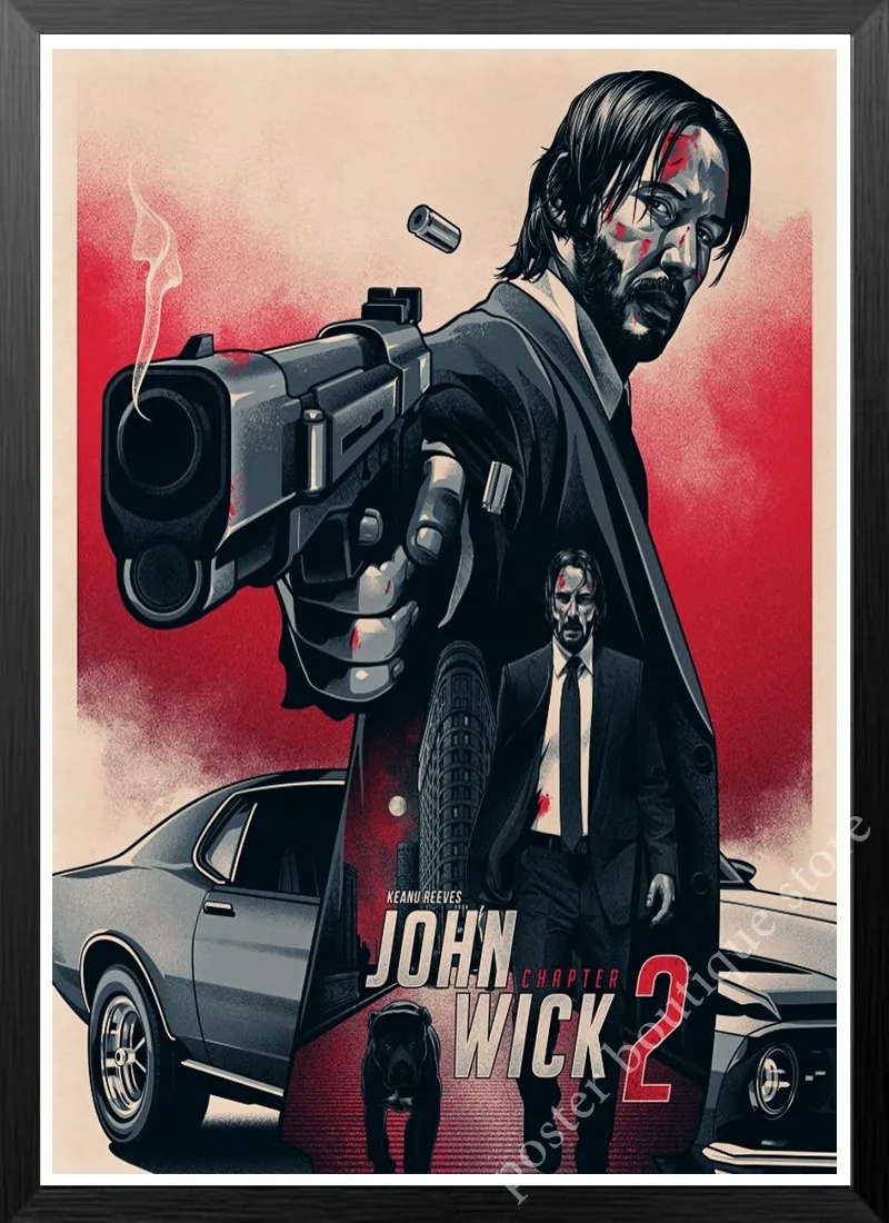Плакат Джон фитиль/постер фильма Keanu Reeves/ВИНТАЖНЫЙ ПЛАКАТ/украшение гостиной/домашний кафе бар плакат на крафт-бумаге стикер на стену - Цвет: 23