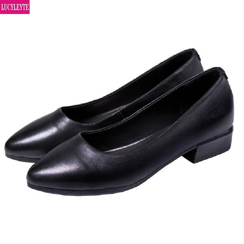 Zapatos negros cómodos de tacón bajo mujer, calzado de trabajo, suela blanda|work shoes women|shoes work womenshoe - AliExpress