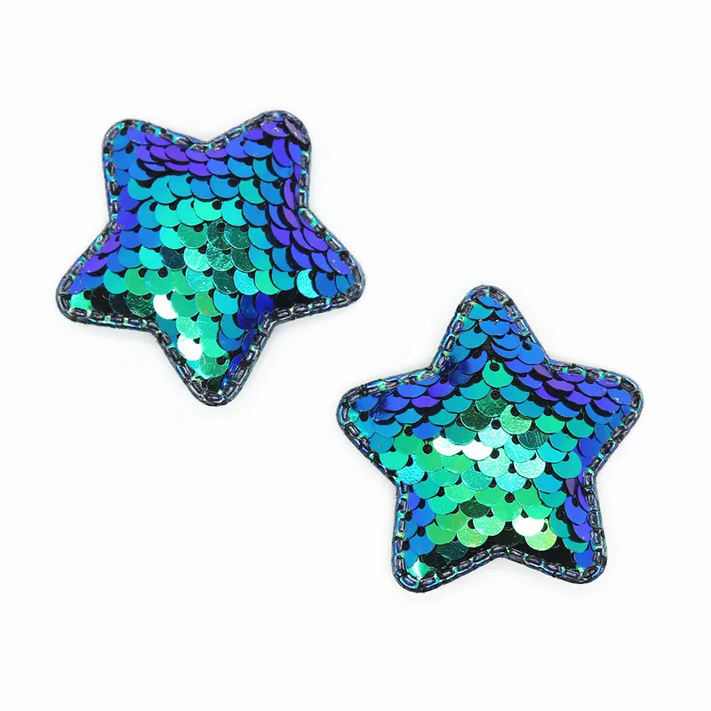Green and Purple 11 шт двойной цвет Реверсивный блесток звезда аппликация патчи для заколки, DIY ремесло украшение Y19081301 - Цвет: Green and Purple