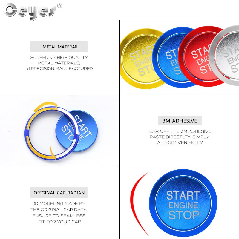 Car Sticker Covers Ceyes Car Styling Start Stop Engine Button Ring Cover Stickers For Alfa Romeo Mito 159 147 156 Giulietta Stelvio 166 Accessories